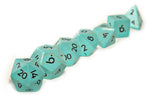 Green Turquoise Semi Precious Stone Dice Set of 7