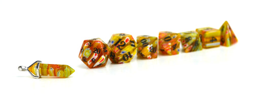 Honeysuckle Candy Glass Dice (JD) Set of 7